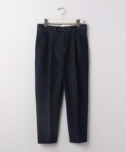 green label relaxing(グリーンレーベルリラクシング)の「コットン/ポリウレタン デニムライク 2プリーツ スラックス(スラックス・メンズ・オフホワイト/ネイビー・S/M/L/XL)」の12枚目の写真