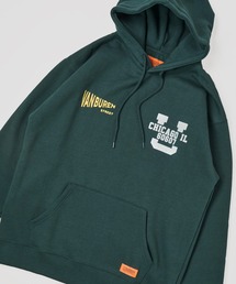 UNIVERSAL OVERALL（ユニバーサルオーバーオール）の「【UNIVERSAL OVERALL】T/C SWEAT HOODIE VANBUREN STREET / 裏起毛スウェット ロゴ刺繍プルオーバーパーカー（パーカー・メンズ）」