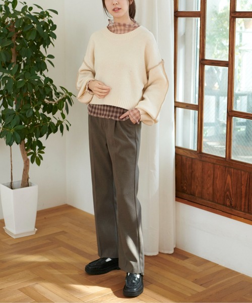 FREE'S MART（フリーズマート）の「◆シアーチェックハイネックカットソー（Tシャツ/カットソー・レディース・ベージュ系その他/ブラウン系その他/ベージュ系その他2・FREE）」の12枚目の写真