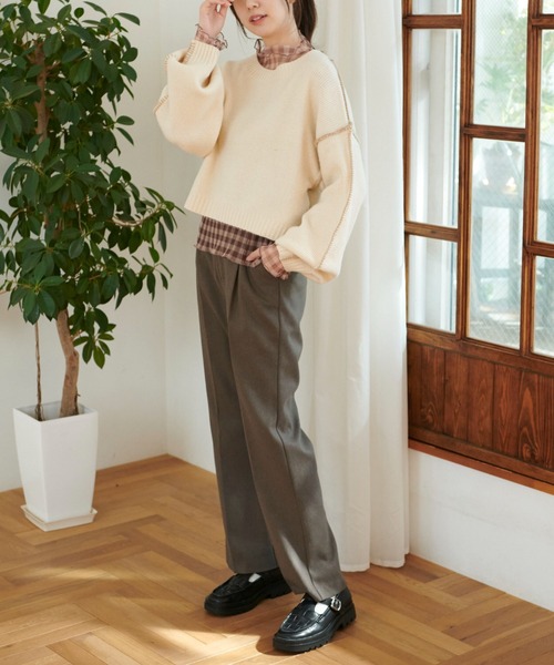 FREE'S MART（フリーズマート）の「◆シアーチェックハイネックカットソー（Tシャツ/カットソー・レディース・ベージュ系その他/ブラウン系その他/ベージュ系その他2・FREE）」の13枚目の写真