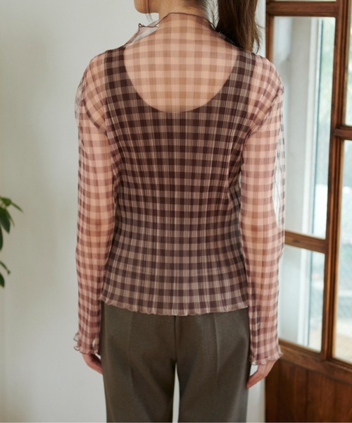 FREE'S MART（フリーズマート）の「◆シアーチェックハイネックカットソー（Tシャツ/カットソー・レディース・ベージュ系その他/ブラウン系その他/ベージュ系その他2・FREE）」の21枚目の写真