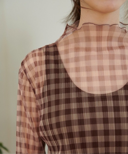 FREE'S MART（フリーズマート）の「◆シアーチェックハイネックカットソー（Tシャツ/カットソー・レディース・ベージュ系その他/ブラウン系その他/ベージュ系その他2・FREE）」の22枚目の写真