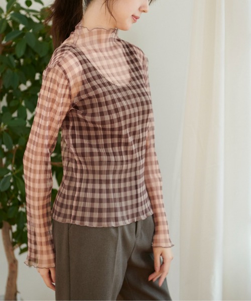 FREE'S MART（フリーズマート）の「◆シアーチェックハイネックカットソー（Tシャツ/カットソー・レディース・ベージュ系その他/ブラウン系その他/ベージュ系その他2・FREE）」の17枚目の写真