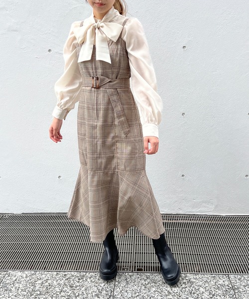 one way（ワンウェイ）の「マーメイドジャンスカ（ジャンパースカート・レディース・ダークブルー/ブラック/ライトブラウン・FREE）」の3枚目の写真