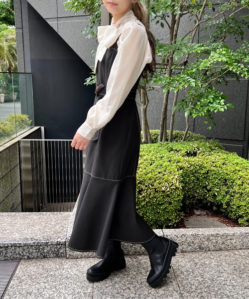 one way（ワンウェイ）の「マーメイドジャンスカ（ジャンパースカート・レディース・ダークブルー/ブラック/ライトブラウン・FREE）」の15枚目の写真