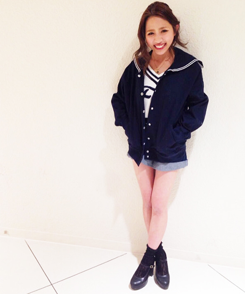 one after another NICE CLAUP（ワンアフターアナザーナイスクラップ）の「【ナイスクラップ】セーラーブルゾン（ブルゾン・レディース・アイボリー/ネイビー・FREE）」の17枚目の写真