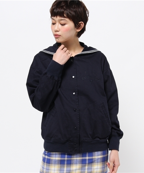 one after another NICE CLAUP（ワンアフターアナザーナイスクラップ）の「【ナイスクラップ】セーラーブルゾン（ブルゾン・レディース・アイボリー/ネイビー・FREE）」の2枚目の写真