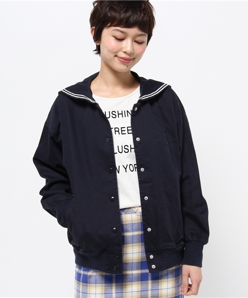 one after another NICE CLAUP（ワンアフターアナザーナイスクラップ）の「【ナイスクラップ】セーラーブルゾン（ブルゾン・レディース・アイボリー/ネイビー・FREE）」の6枚目の写真