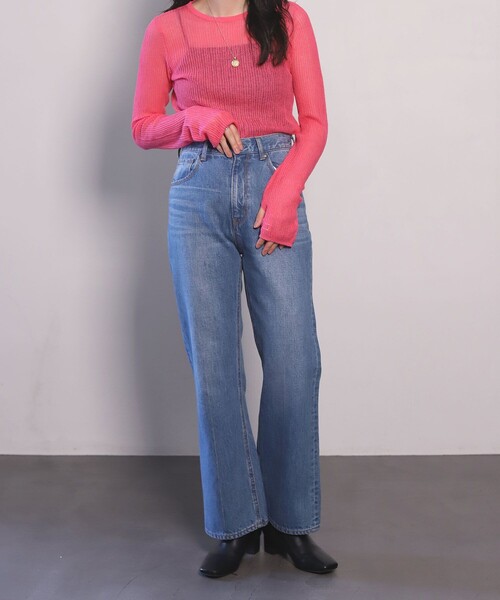 FREAK'S STORE(フリークスストア)の「カラーシアーリブニット(ニット/セーター・レディース・ピンク/オレンジ/グリーン/サックスブルー・フリ-)」の12枚目の写真