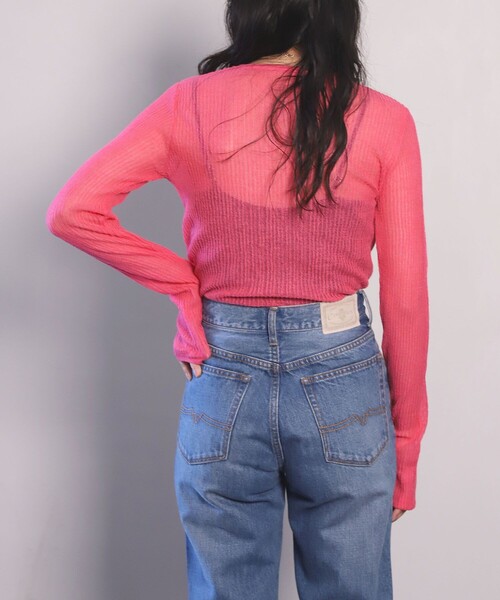 FREAK'S STORE(フリークスストア)の「カラーシアーリブニット(ニット/セーター・レディース・ピンク/オレンジ/グリーン/サックスブルー・フリ-)」の16枚目の写真