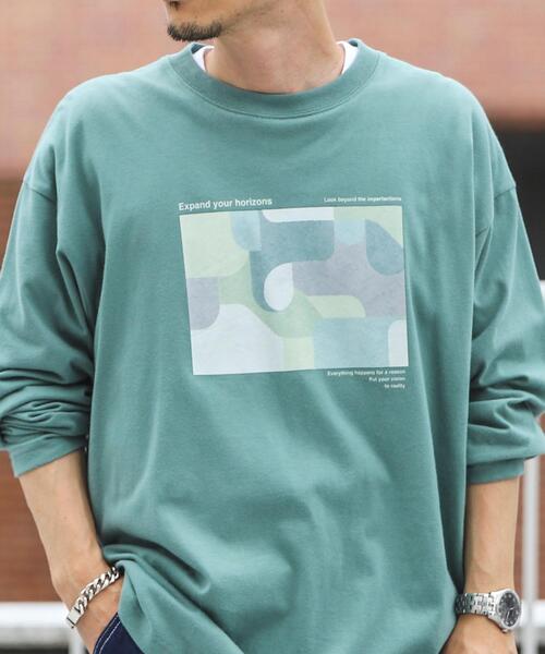 coen(コーエン)の「アートプリントロングスリーブTシャツ(Tシャツ/カットソー・メンズ・ホワイト/ライム・MEDIUM/LARGE/X-LARGE/SMALL)」の7枚目の写真