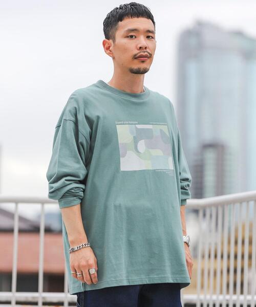 coen(コーエン)の「アートプリントロングスリーブTシャツ(Tシャツ/カットソー・メンズ・ホワイト/ライム・MEDIUM/LARGE/X-LARGE/SMALL)」の8枚目の写真