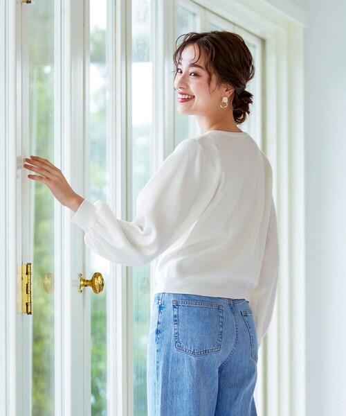 セール】 【洗える】PEARL BOUQUET KNITDRESS ニットドレス