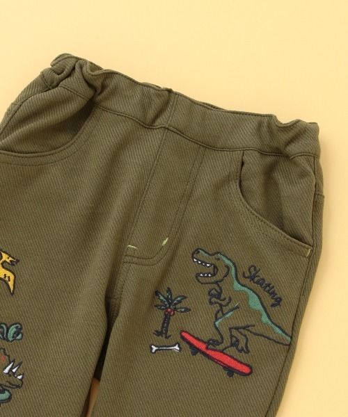 kladskap(クレードスコープ)の「恐竜刺しゅうロング丈テーパードパンツ(その他パンツ・キッズ・カーキ/ネイビー・130cm/110cm/90cm/120cm/100cm)」の3枚目の写真
