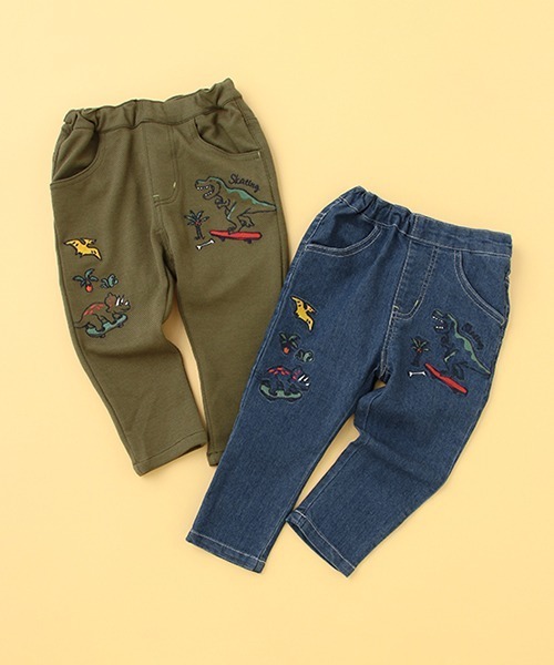kladskap(クレードスコープ)の「恐竜刺しゅうロング丈テーパードパンツ(その他パンツ・キッズ・カーキ/ネイビー・130cm/110cm/90cm/120cm/100cm)」の15枚目の写真