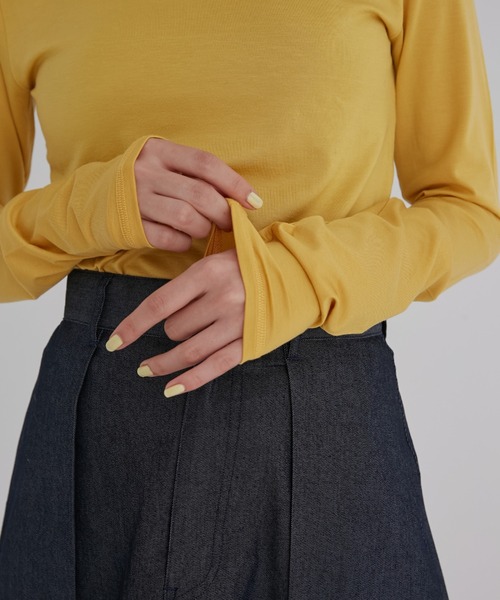 fukuu(フクウ)の「再生繊維リヨセル ストレッチハイネックトップス(Tシャツ/カットソー・レディース・ボルドー/グリーン/イエロー・S/M)」の10枚目の写真