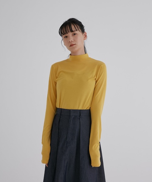 fukuu(フクウ)の「再生繊維リヨセル ストレッチハイネックトップス(Tシャツ/カットソー・レディース・ボルドー/グリーン/イエロー・S/M)」の4枚目の写真