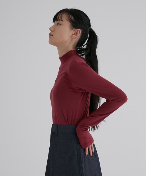 fukuu(フクウ)の「再生繊維リヨセル ストレッチハイネックトップス(Tシャツ/カットソー・レディース・ボルドー/グリーン/イエロー・S/M)」の22枚目の写真