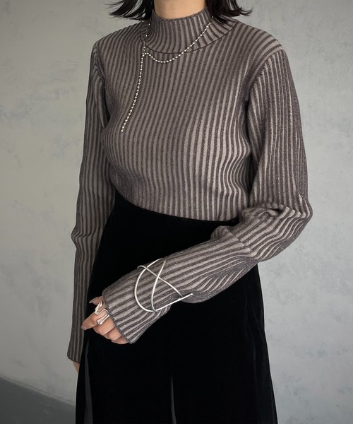 &g'aime（アンジェム）の「【&g’aime】二重臼ハイネックニット（ニット/セーター・レディース・チャコールグレー/ブラック/グレイッシュベージュ・FREE）」の17枚目の写真