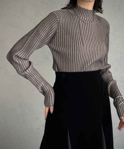 &g'aime（アンジェム）の「【&g’aime】二重臼ハイネックニット（ニット/セーター・レディース・チャコールグレー/ブラック/グレイッシュベージュ・FREE）」の20枚目の写真