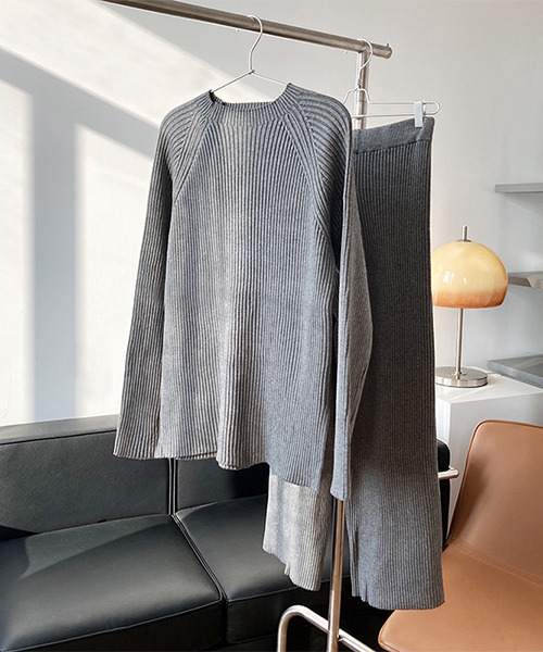 c.u.l(シーユーエル)の「リブニット セットアップ culw300(ニット/セーター・レディース・グレー/ベージュ/ブルー・FREE)」の14枚目の写真