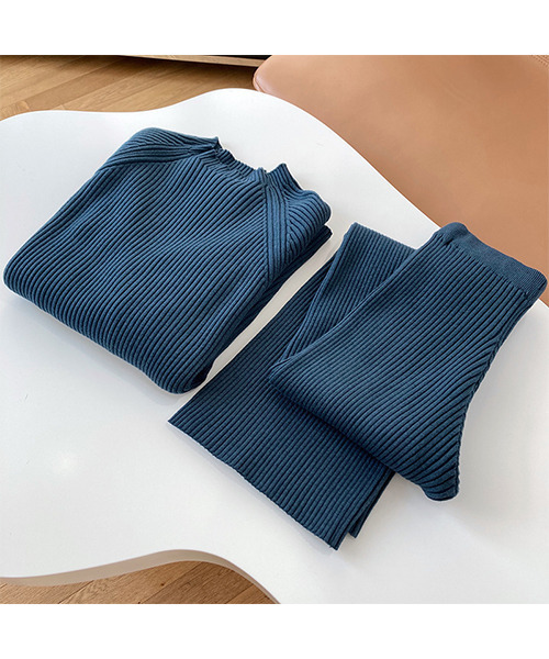 c.u.l(シーユーエル)の「リブニット セットアップ culw300(ニット/セーター・レディース・グレー/ベージュ/ブルー・FREE)」の15枚目の写真