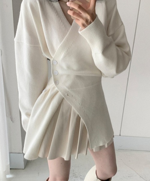 ELCY（エルシー）の「【ELCY】2WAYボタンニットトップスワンピース（ニット/セーター・レディース・ホワイト/ブラック/グレー・FREE）」の22枚目の写真
