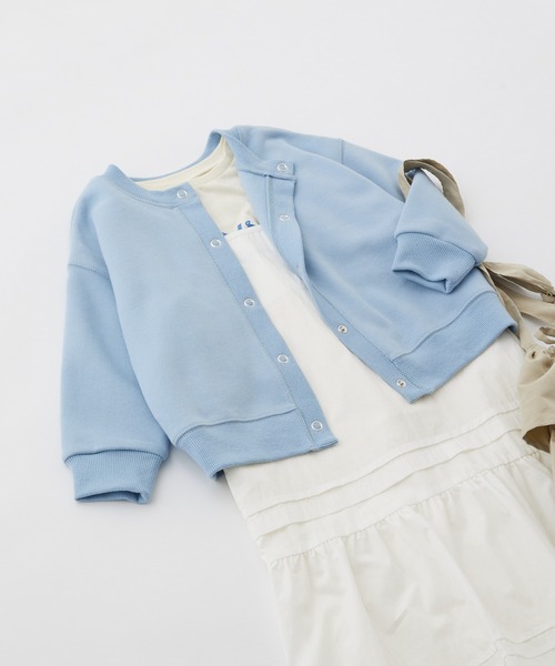 CIAOPANIC TYPY（チャオパニックティピー）の「□【KIDS】スウェードライクスウェットスナップカーディガン（カーディガン/ボレロ・キッズ・チャコールグレー/サックスブルー/ピンク/グリーン/ホワイト系その他・S/M/L/XL/XXL）」の11枚目の写真