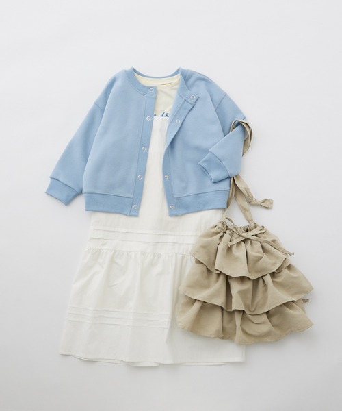 CIAOPANIC TYPY（チャオパニックティピー）の「□【KIDS】スウェードライクスウェットスナップカーディガン（カーディガン/ボレロ・キッズ・チャコールグレー/サックスブルー/ピンク/グリーン/ホワイト系その他・S/M/L/XL/XXL）」の12枚目の写真