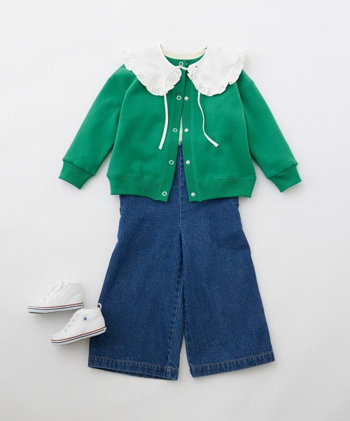 CIAOPANIC TYPY（チャオパニックティピー）の「□【KIDS】スウェードライクスウェットスナップカーディガン（カーディガン/ボレロ・キッズ・チャコールグレー/サックスブルー/ピンク/グリーン/ホワイト系その他・S/M/L/XL/XXL）」の6枚目の写真