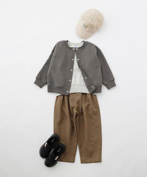 CIAOPANIC TYPY（チャオパニックティピー）の「□【KIDS】スウェードライクスウェットスナップカーディガン（カーディガン/ボレロ・キッズ・チャコールグレー/サックスブルー/ピンク/グリーン/ホワイト系その他・S/M/L/XL/XXL）」の8枚目の写真