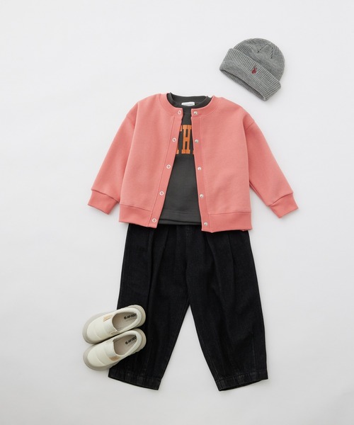 CIAOPANIC TYPY（チャオパニックティピー）の「□【KIDS】スウェードライクスウェットスナップカーディガン（カーディガン/ボレロ・キッズ・チャコールグレー/サックスブルー/ピンク/グリーン/ホワイト系その他・S/M/L/XL/XXL）」の9枚目の写真