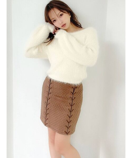 RESEXXY（リゼクシー）の「シャギーニットカーディガン（カーディガン/ボレロ・レディース・ホワイト/ブラック/ベージュ/ピンク・FREE）」の8枚目の写真