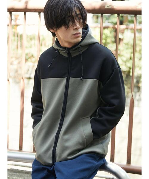 CRAFT STANDARD BOUTIQUE(クラフトスタンダードブティック)の「防風ダンボールZIPパーカー *(パーカー・メンズ・杢グレー/ブラック/オリーブ/ベージュ・M/L/LL)」の9枚目の写真