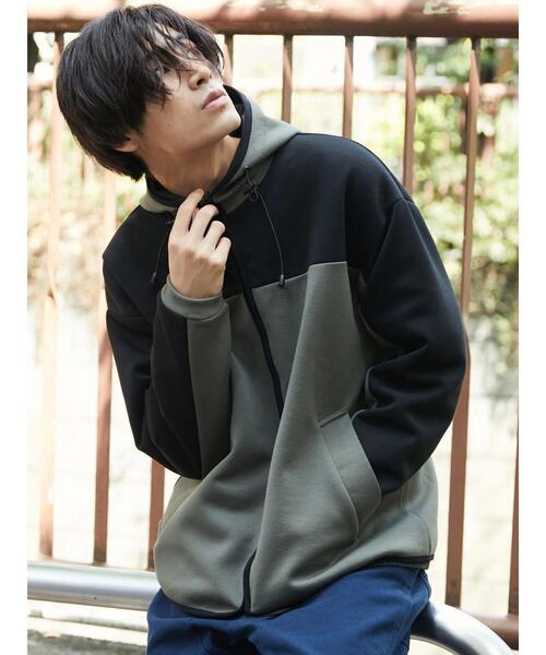 CRAFT STANDARD BOUTIQUE(クラフトスタンダードブティック)の「防風ダンボールZIPパーカー *(パーカー・メンズ・杢グレー/ブラック/オリーブ/ベージュ・M/L/LL)」の10枚目の写真