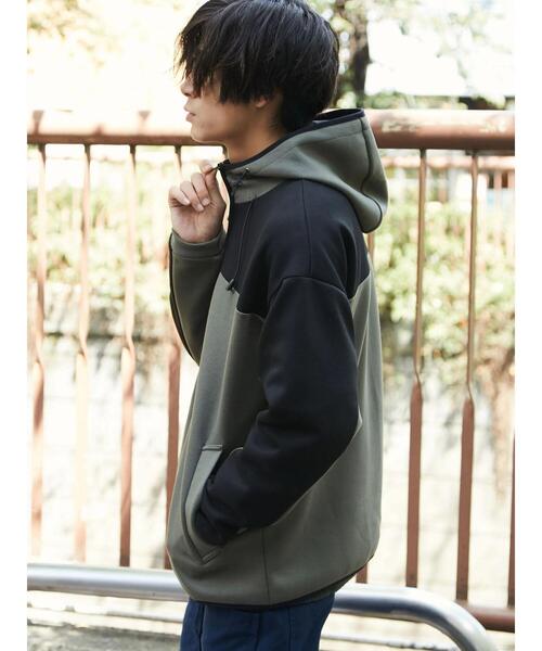 CRAFT STANDARD BOUTIQUE(クラフトスタンダードブティック)の「防風ダンボールZIPパーカー *(パーカー・メンズ・杢グレー/ブラック/オリーブ/ベージュ・M/L/LL)」の11枚目の写真