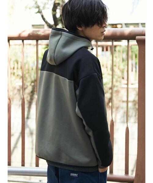 CRAFT STANDARD BOUTIQUE(クラフトスタンダードブティック)の「防風ダンボールZIPパーカー *(パーカー・メンズ・杢グレー/ブラック/オリーブ/ベージュ・M/L/LL)」の12枚目の写真