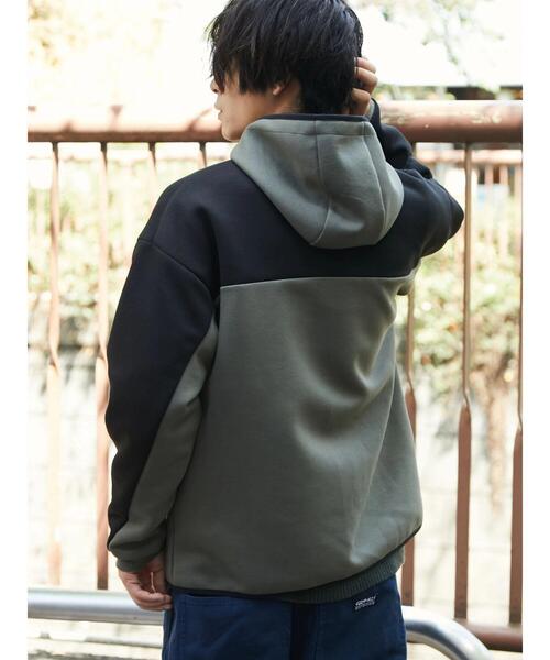 CRAFT STANDARD BOUTIQUE(クラフトスタンダードブティック)の「防風ダンボールZIPパーカー *(パーカー・メンズ・杢グレー/ブラック/オリーブ/ベージュ・M/L/LL)」の13枚目の写真