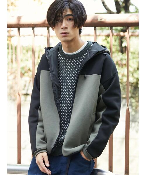 CRAFT STANDARD BOUTIQUE(クラフトスタンダードブティック)の「防風ダンボールZIPパーカー *(パーカー・メンズ・杢グレー/ブラック/オリーブ/ベージュ・M/L/LL)」の14枚目の写真