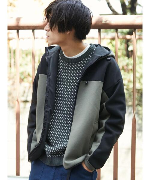 CRAFT STANDARD BOUTIQUE(クラフトスタンダードブティック)の「防風ダンボールZIPパーカー *(パーカー・メンズ・杢グレー/ブラック/オリーブ/ベージュ・M/L/LL)」の15枚目の写真