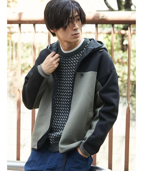 CRAFT STANDARD BOUTIQUE(クラフトスタンダードブティック)の「防風ダンボールZIPパーカー *(パーカー・メンズ・杢グレー/ブラック/オリーブ/ベージュ・M/L/LL)」の16枚目の写真