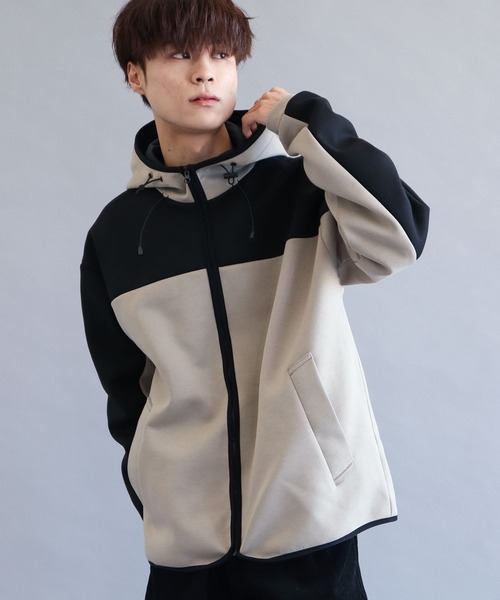 CRAFT STANDARD BOUTIQUE(クラフトスタンダードブティック)の「防風ダンボールZIPパーカー *(パーカー・メンズ・杢グレー/ブラック/オリーブ/ベージュ・M/L/LL)」の3枚目の写真