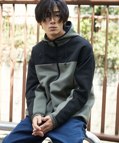 CRAFT STANDARD BOUTIQUE(クラフトスタンダードブティック)の「防風ダンボールZIPパーカー *(パーカー・メンズ・杢グレー/ブラック/オリーブ/ベージュ・M/L/LL)」の4枚目の写真