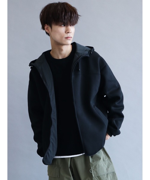 CRAFT STANDARD BOUTIQUE(クラフトスタンダードブティック)の「防風ダンボールZIPパーカー *(パーカー・メンズ・杢グレー/ブラック/オリーブ/ベージュ・M/L/LL)」の1枚目の写真