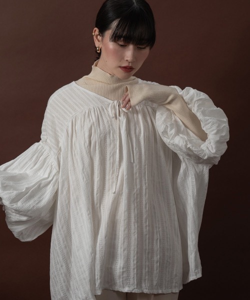 I_am（アイアム）の「high neck lib knit（ニット/セーター・レディース・ホワイト/ブラック/アイボリー・FREE）」の16枚目の写真