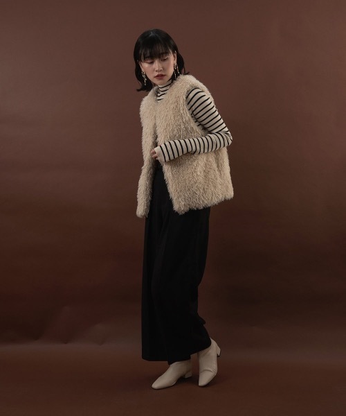 I_am（アイアム）の「high neck lib knit（ニット/セーター・レディース・ホワイト/ブラック/アイボリー・FREE）」の18枚目の写真