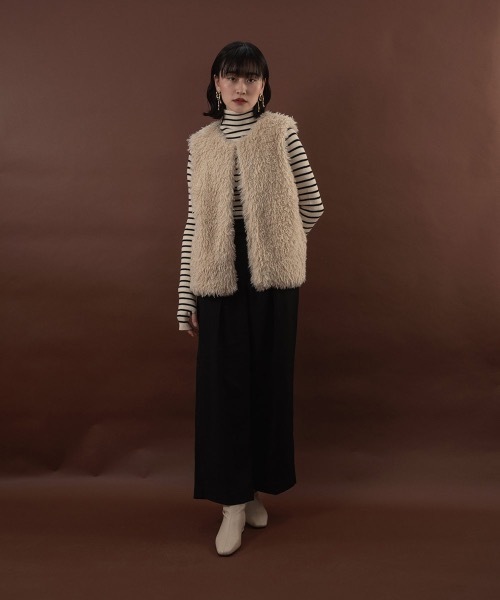 I_am（アイアム）の「high neck lib knit（ニット/セーター・レディース・ホワイト/ブラック/アイボリー・FREE）」の12枚目の写真