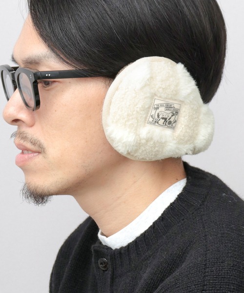 【新品未使用】MARK & LONA バックアーム型ロゴワッペンファーイヤーマフ セール】もこもこ イヤーマフ バックアーム式（ボア・ファー・フリース
