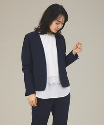 【エニデイカセット】ノーカラーショートジャケット