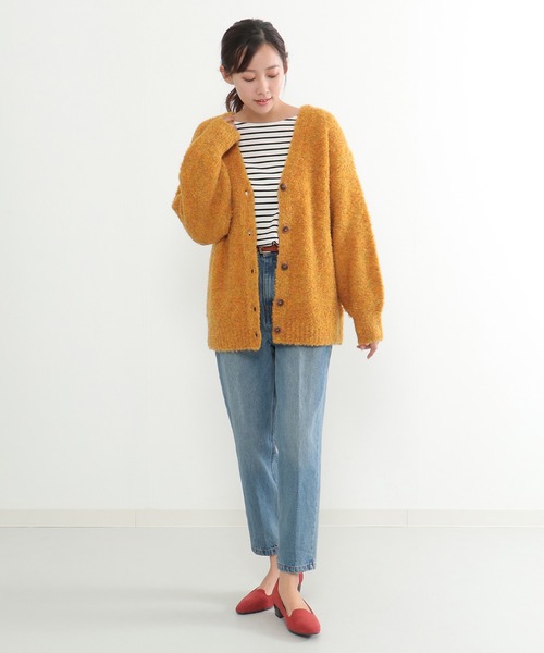 ikka（イッカ）の「ブークレカーディガン（カーディガン/ボレロ・レディース・ベージュ/ネイビー/イエロー・M/L）」の7枚目の写真